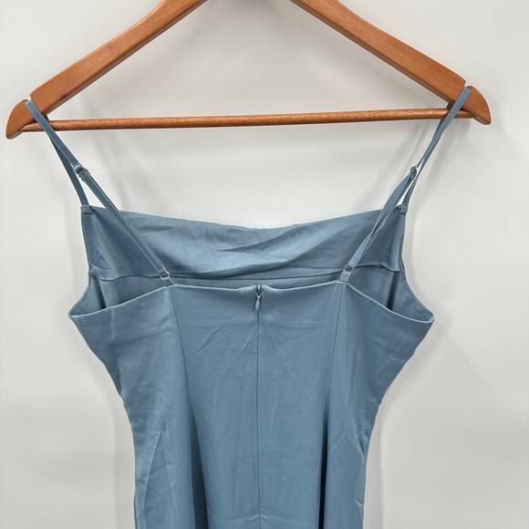 LULU'S Hollywood Woman Dusty Blue Sheath Midi Dress // XS - Picture 4 of 9